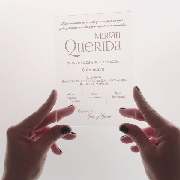 invitación boda transparente