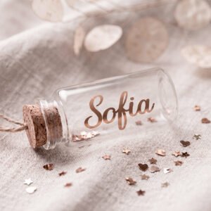Tarrito personalizado con nombre en dorado