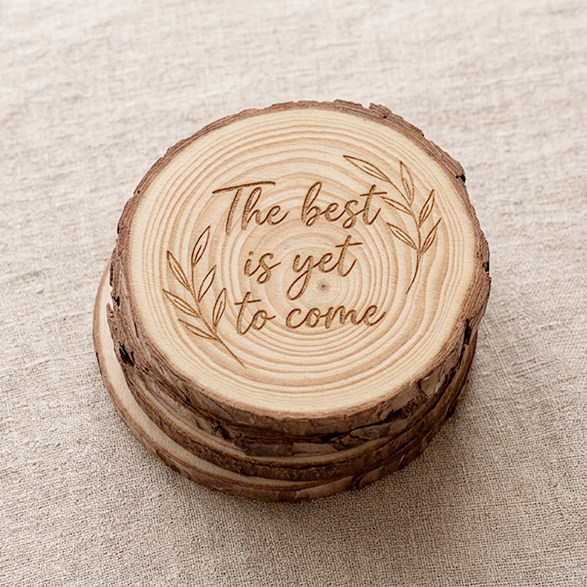 rodajas de madera grabadas Rodajas de madera personalizadas para bodas